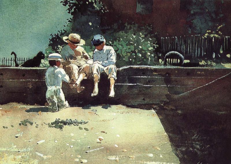 Winslow Homer Boys and kittens Spain oil painting art